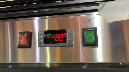 2024 Catering Solutions Double Glass Door Stainless Steel Freezer with Bottom