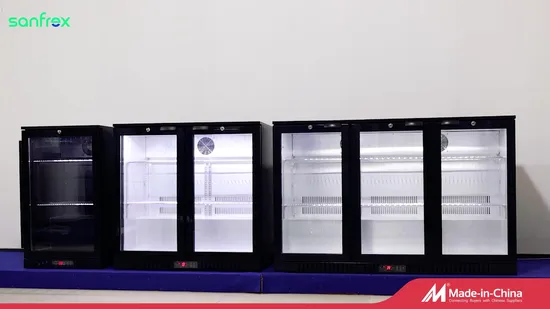 High Quality Transparent Double Doors Beverage Refrigerator Display Cabinet Freezer Showcase Cooler 