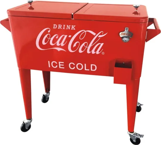 65L Football Game Table Metal Cooler Football Cooler Cart 