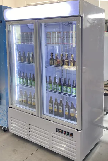 ETL Double Glass Door Refrigerator Fridge Commercial Display Vertical Cold Beverage Cooler 